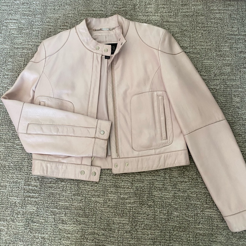 Light pink leather jacket